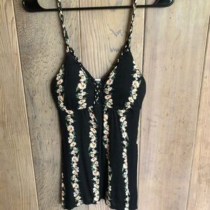 black top with flower design